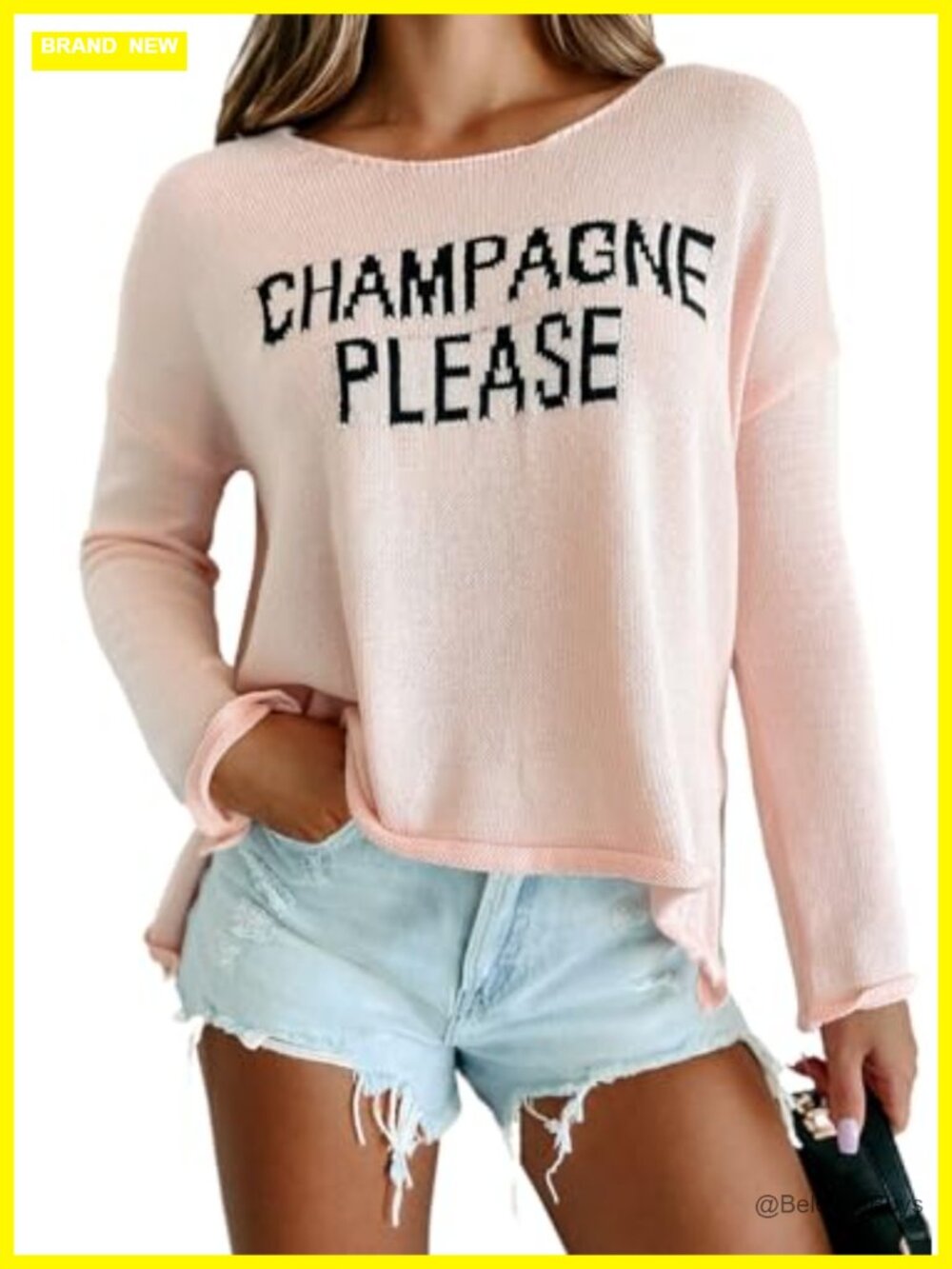 Womens 100% Cotton Graphic Crew Neck Long Sleeve Pullover Sweater